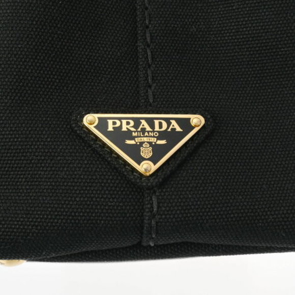 PRADA Canapa Mini Black Tote Bag - Picture 8 of 12